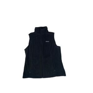 Columbia Women's Large Sportswear Fleece Vest Full Zipper Pockets Black M1